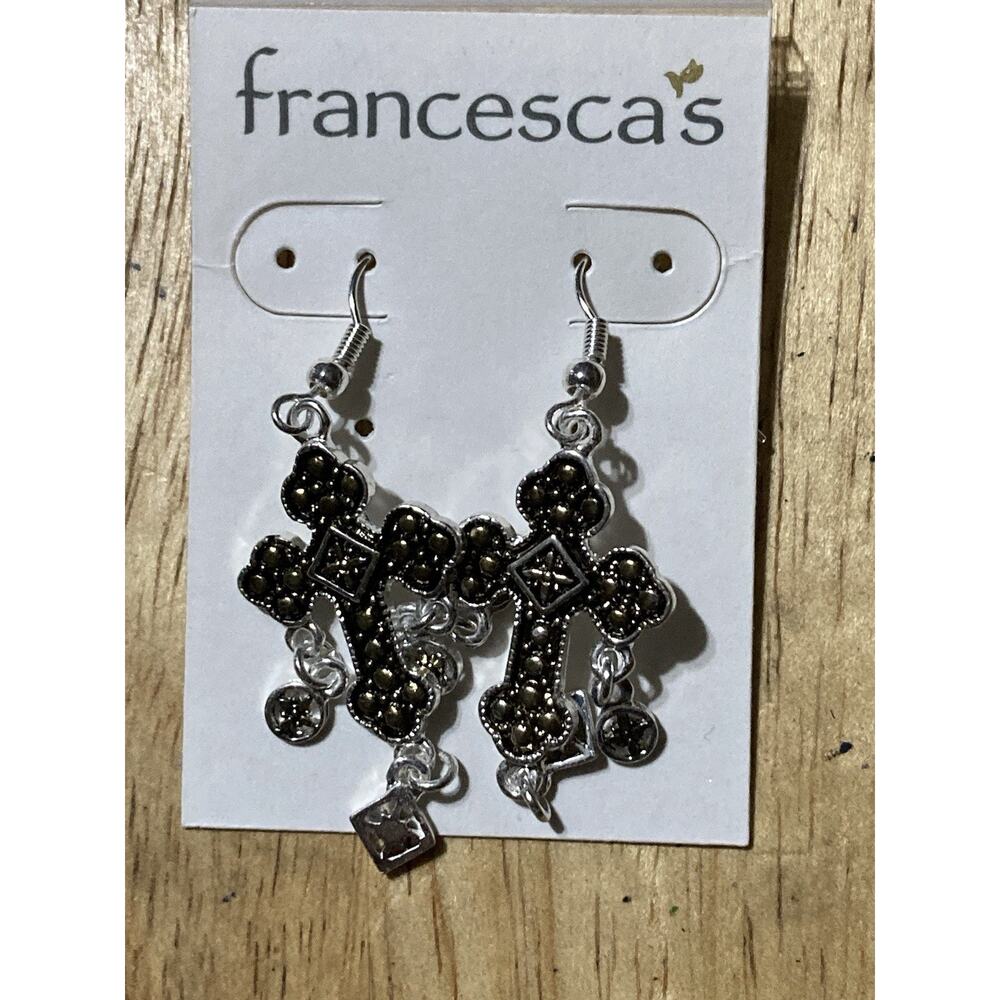 Religious Cross Women’s Dangle earrings Francesca’s‎ NEW